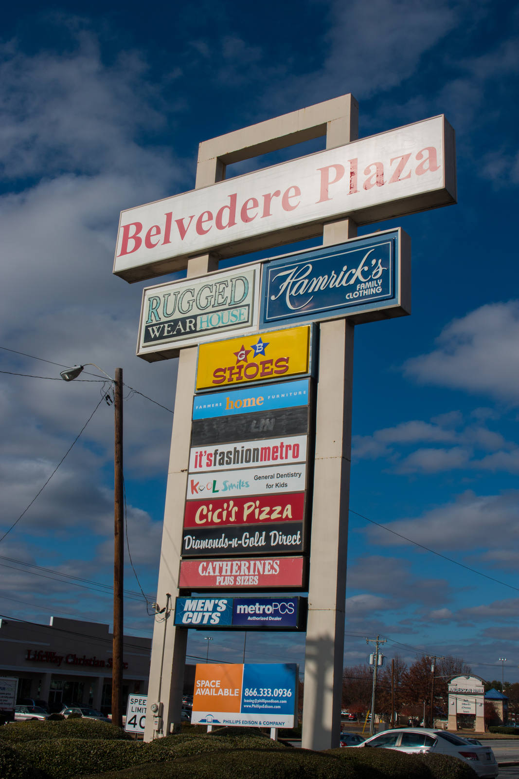 Anderson SC Belvedere Plaza Retail Space For Lease